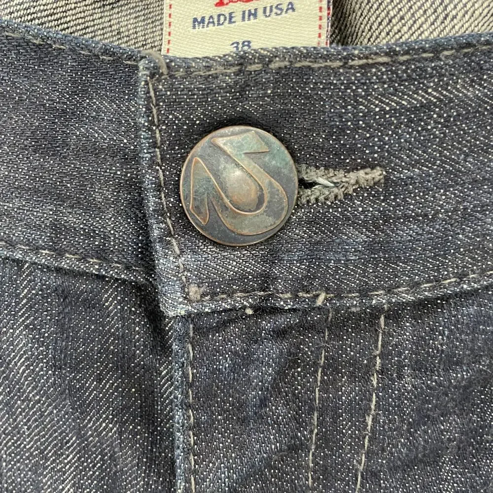 True Religion Shorts Adult 38 Blue Jean Bobby Denim Made In USA Mens